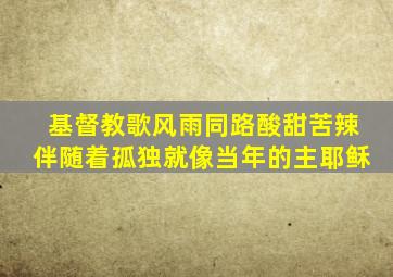 基督教歌风雨同路酸甜苦辣伴随着孤独就像当年的主耶稣