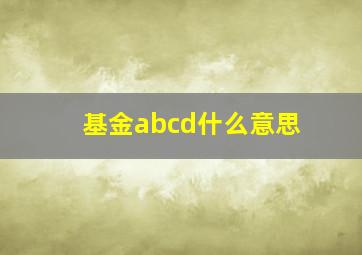 基金abcd什么意思