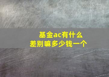 基金ac有什么差别嘛多少钱一个