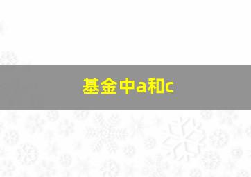 基金中a和c