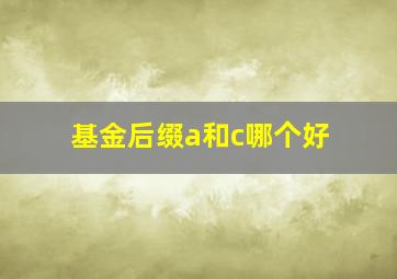 基金后缀a和c哪个好