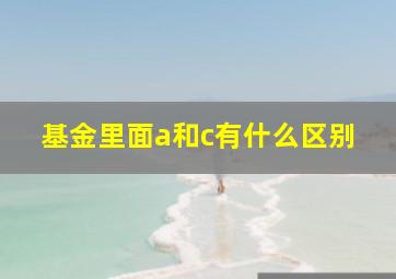 基金里面a和c有什么区别