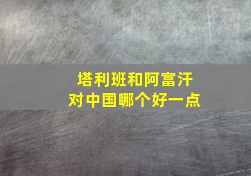 塔利班和阿富汗对中国哪个好一点