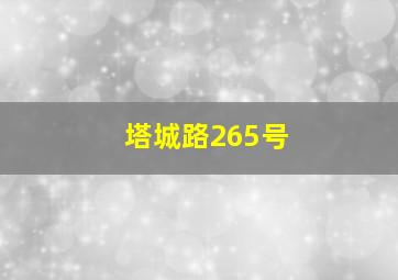 塔城路265号