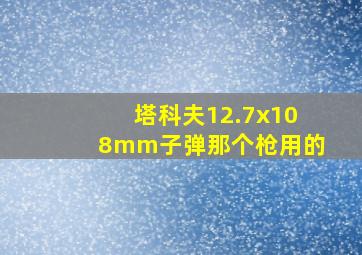 塔科夫12.7x108mm子弹那个枪用的