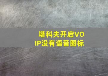 塔科夫开启VOIP没有语音图标