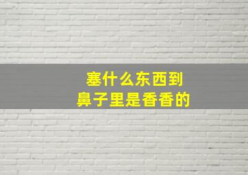 塞什么东西到鼻子里是香香的