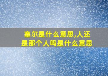 塞尔是什么意思,人还是那个人吗是什么意思