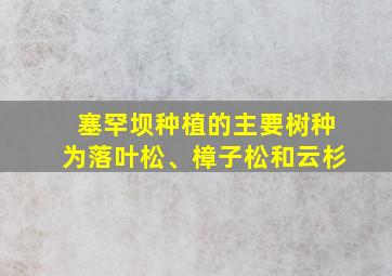 塞罕坝种植的主要树种为落叶松、樟子松和云杉