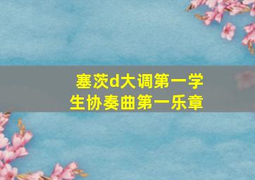 塞茨d大调第一学生协奏曲第一乐章