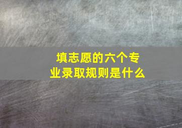 填志愿的六个专业录取规则是什么