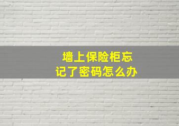 墙上保险柜忘记了密码怎么办