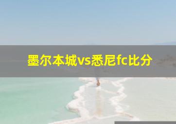 墨尔本城vs悉尼fc比分