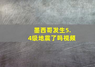 墨西哥发生5.4级地震了吗视频