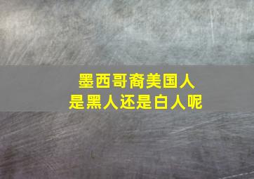 墨西哥裔美国人是黑人还是白人呢