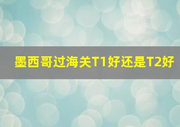 墨西哥过海关T1好还是T2好