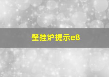 壁挂炉提示e8