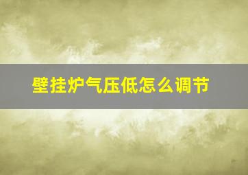 壁挂炉气压低怎么调节