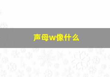 声母w像什么