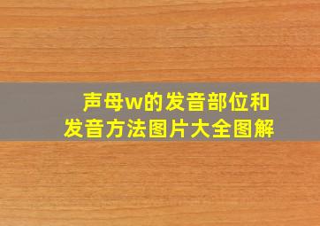 声母w的发音部位和发音方法图片大全图解