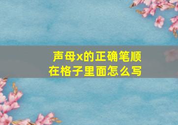 声母x的正确笔顺在格子里面怎么写