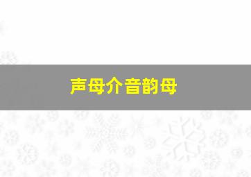 声母介音韵母