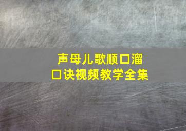 声母儿歌顺口溜口诀视频教学全集