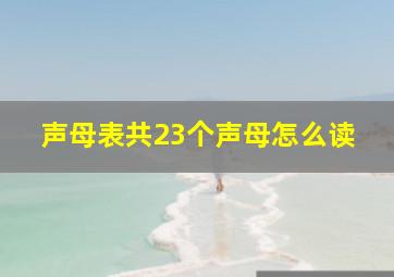 声母表共23个声母怎么读