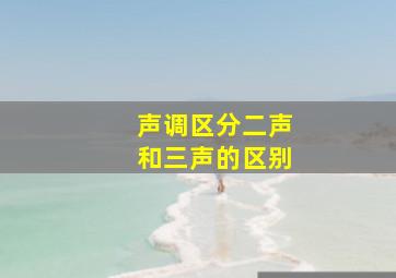 声调区分二声和三声的区别