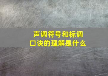 声调符号和标调口诀的理解是什么