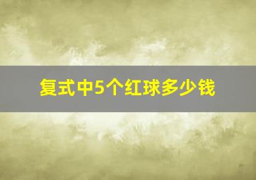 复式中5个红球多少钱