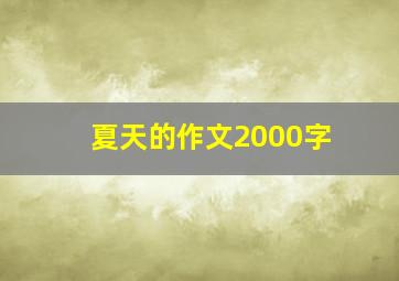 夏天的作文2000字