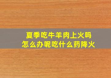 夏季吃牛羊肉上火吗怎么办呢吃什么药降火