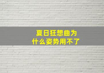 夏日狂想曲为什么姿势用不了