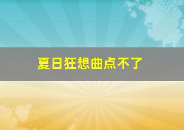 夏日狂想曲点不了