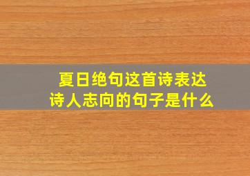 夏日绝句这首诗表达诗人志向的句子是什么