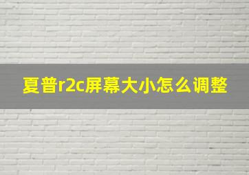 夏普r2c屏幕大小怎么调整