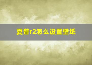 夏普r2怎么设置壁纸