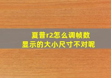 夏普r2怎么调帧数显示的大小尺寸不对呢