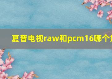 夏普电视raw和pcm16哪个好