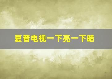 夏普电视一下亮一下暗