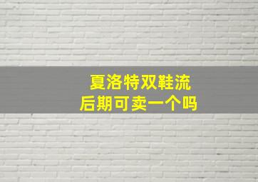 夏洛特双鞋流后期可卖一个吗