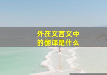 外在文言文中的翻译是什么