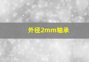 外径2mm轴承