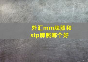 外汇mm牌照和stp牌照哪个好