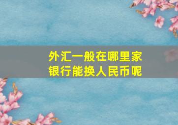 外汇一般在哪里家银行能换人民币呢