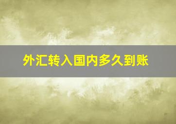 外汇转入国内多久到账