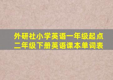 外研社小学英语一年级起点二年级下册英语课本单词表