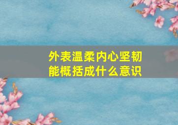 外表温柔内心坚韧能概括成什么意识