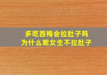 多吃西梅会拉肚子吗为什么呢女生不拉肚子